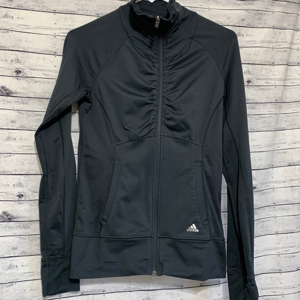 Adidas zip up jacket gray